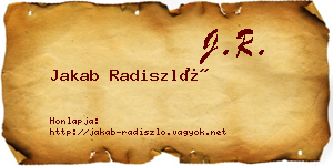 Jakab Radiszló névjegykártya